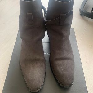 Saint Laurent Suede Soho Boot in New Graphite Size 45 or 11.5 US